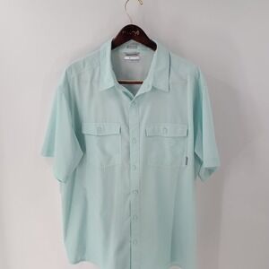 Columbia Utilizer II Solid Short Sleeve Regular‎ Fit Shirt Water Green Size 2XL